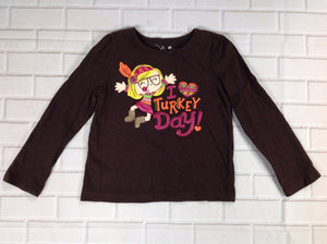 JUMPING BEANS Brown Print Turkey Top