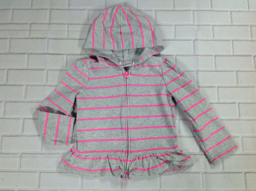 JUMPING BEANS Gray & Pink Stripe Top