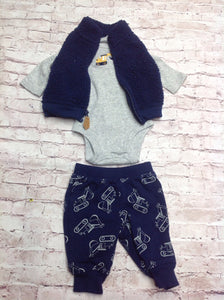 JUST ONE YOU BLUE & GRAY 3 PC Outfit