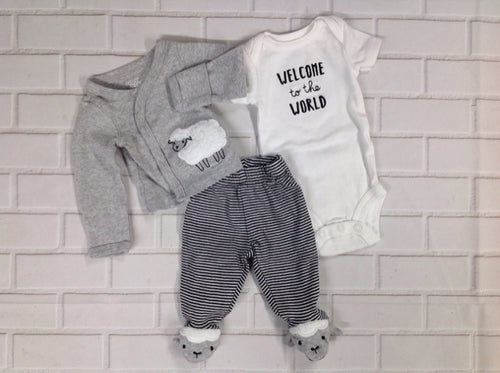 JUST ONE YOU GRAY & WHITE 3 PC Outfit