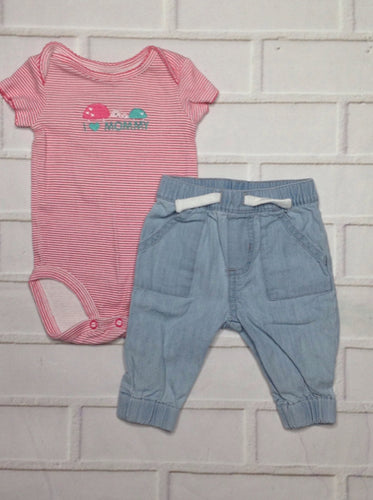 JUST ONE YOU Pink & Denim 2 PC Outfit