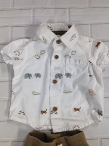JUST ONE YOU White & Tan 2 PC Outfit