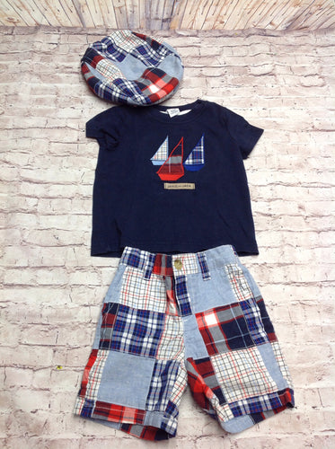 Janie & Jack Blue & Red 3 PC Outfit
