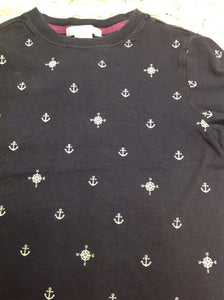 Janie & Jack Navy Print Anchors Top