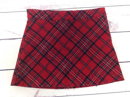 Janie & Jack Red & Black Plaid Skirt