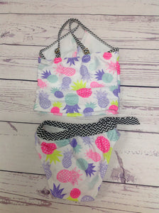 Jantzen White Print Pineapple Swimwear