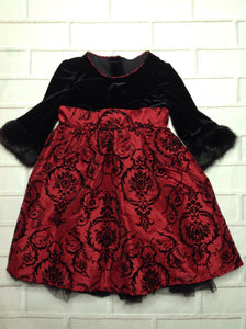Jona Michelle Red & Black Swirls Dress