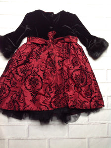 Jona Michelle Red & Black Swirls Dress