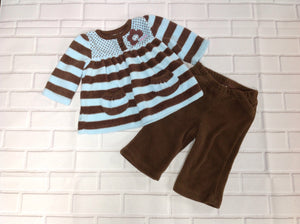 Just One Year Brown & Blue 2 PC Outfit