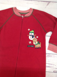 Just One Year Red Print Snowman Sleepwear