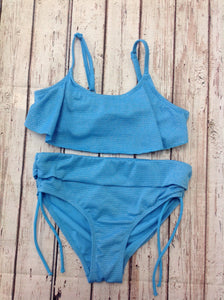 Justice Baby Blue & Silver Swimwear