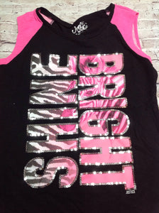 Justice Black & Pink Top