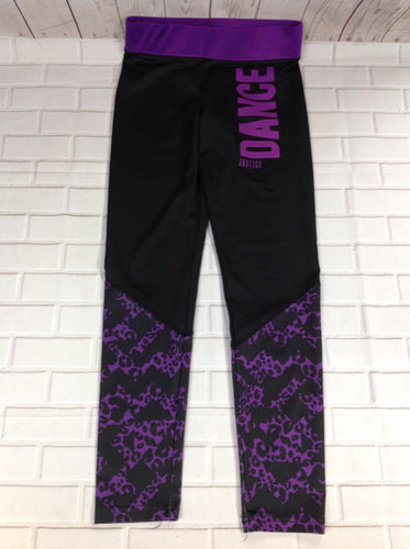 Justice Black & Purple Leggings