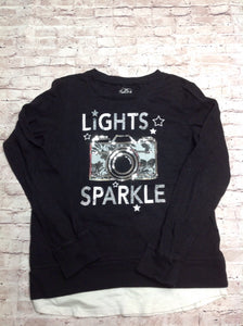 Justice Black & Silver Top