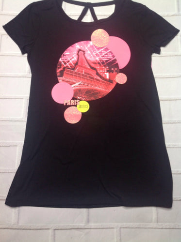 Justice Black Print Top