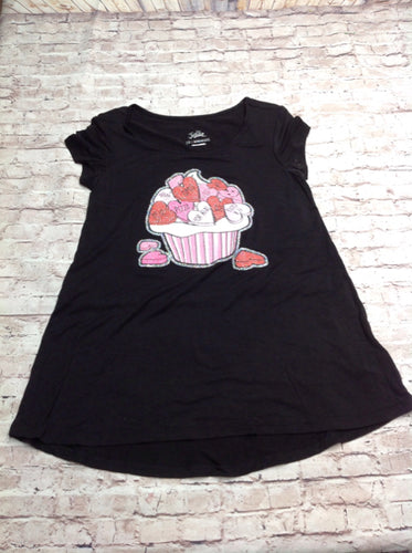 Justice Black Print Top