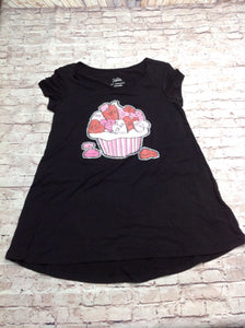 Justice Black Print Top