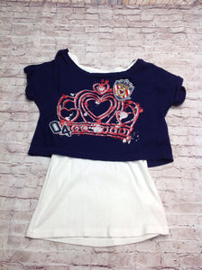 Justice Blue & White Top
