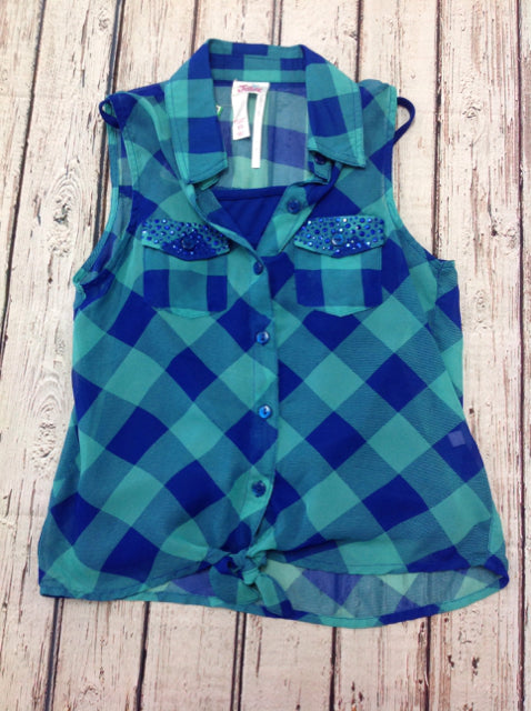 Justice Green & Blue Top