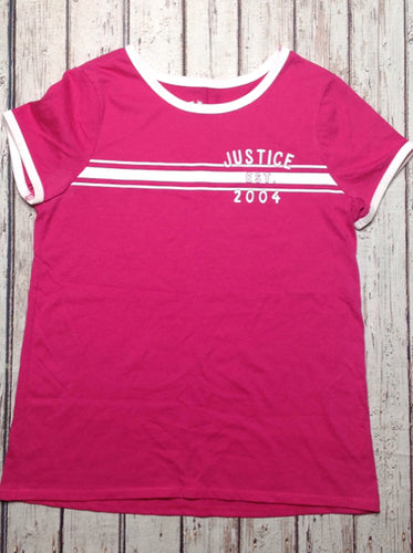 Justice HOT PINK & WHITE Top