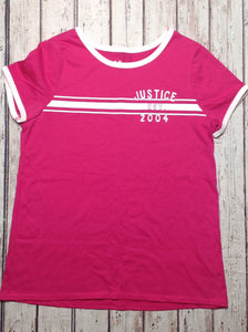 Justice HOT PINK & WHITE Top