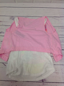 Justice Pink & White Top