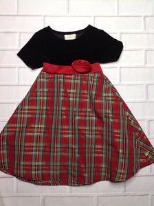 KIDTURE Red & Black Plaid Dress
