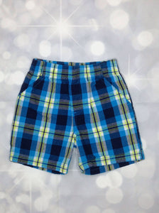 Kidgets Blue & Green Plaid Shorts
