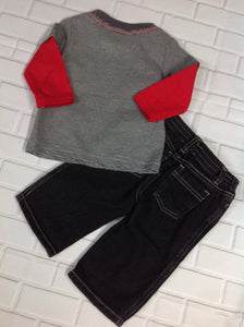 Kids Headquarters GRAY & RED 2 PC Outfit