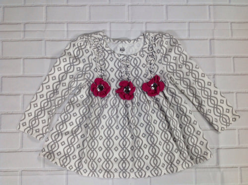 Kids Headquarters White & Gray Top