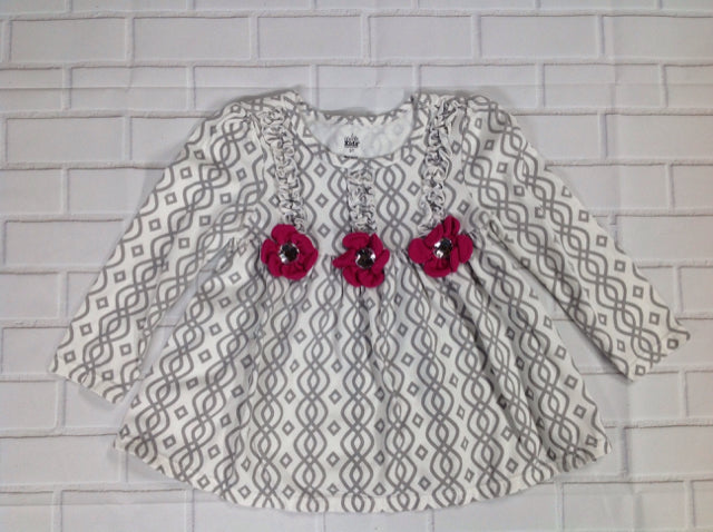 Kids Headquarters White & Gray Top