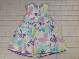 KidsRus White Print Butterflies Dress