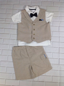 Koala Baby TAN & WHITE 3 PC Outfit