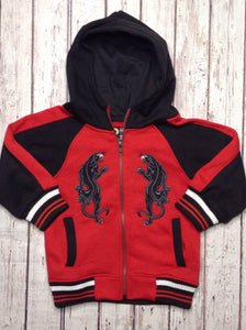 LR SCOOP Red & Black Top