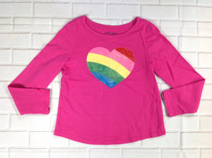 Lands End PINK PRINT Heart Top