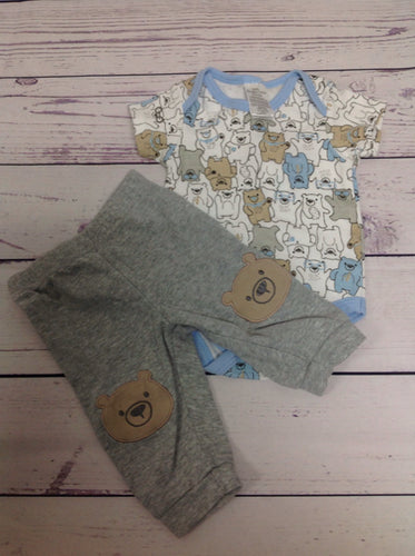 Little Beginnings BLUE & GRAY 2 PC Outfit