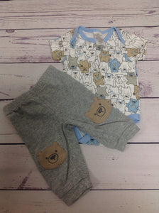 Little Beginnings BLUE & GRAY 2 PC Outfit