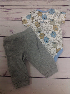 Little Beginnings BLUE & GRAY 2 PC Outfit