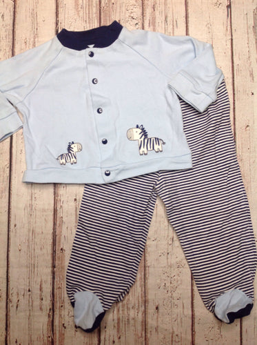 Little Me Baby Blue & Blue 2 PC Outfit