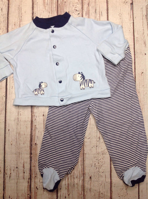 Little Me Baby Blue & Blue 2 PC Outfit