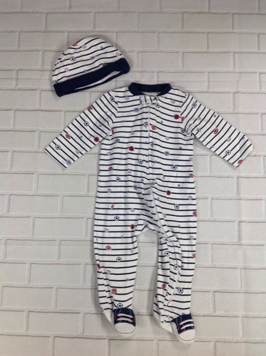 Little Me Navy & White Sleepwear