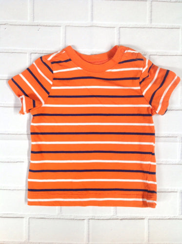 Little Me Orange & Blue Stripe Top