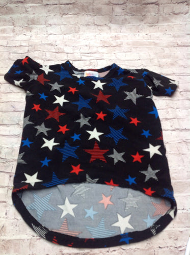 LuLa Roe RED, WHITE & BLACK Stars Top