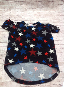 LuLa Roe RED, WHITE & BLACK Stars Top