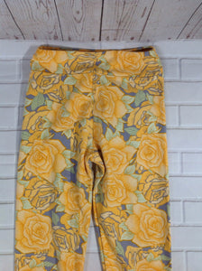 LuLa Roe Yellow Print Leggings