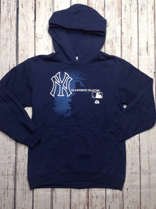 MAJESTIC Blue PULLOVER HOODIE Top