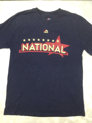 MAJESTIC Navy Print Nationals Top