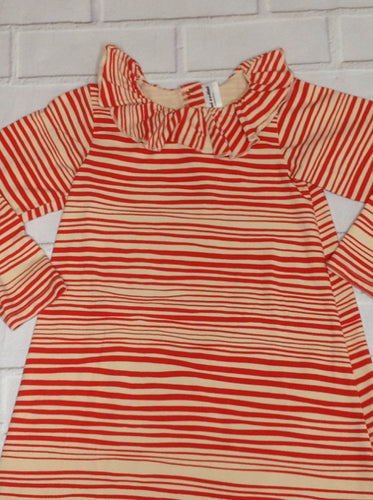 MINI RODINI Burnt Orange & Beige Stripe Dress