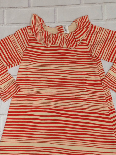 MINI RODINI Burnt Orange & Beige Stripe Dress
