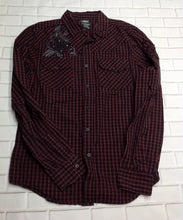 MMA ELITE Burgondy & Black Plaid Top